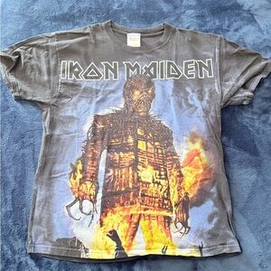 Official Iron Maiden Wicker Man Band Graphic T-Shirt L Silhouette RARE HTF